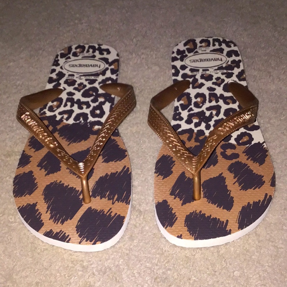 Havaianas Leopard Print Flip Flops